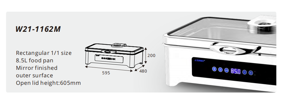 Sunnex Dry Heat vedetön Buffet Chafer