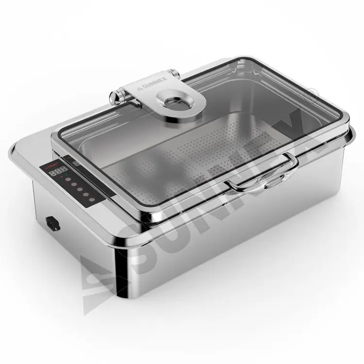 Ruostumattomasta teräksestä valmistettu 8,5 litran sisäänrakennettu buffet chafer